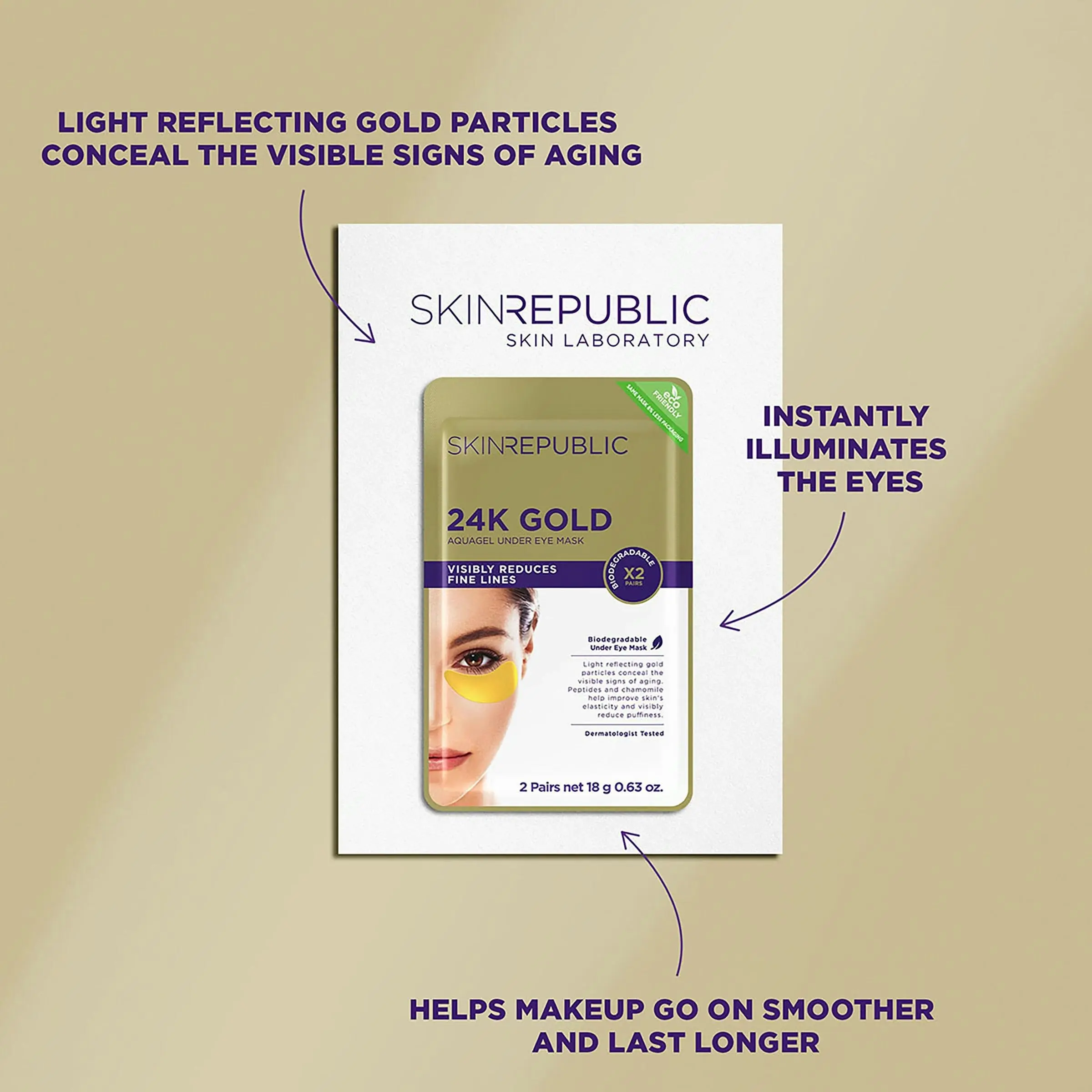 Skin Republic 24K Gold Aquagel Under Eye Patch 2 Pairs