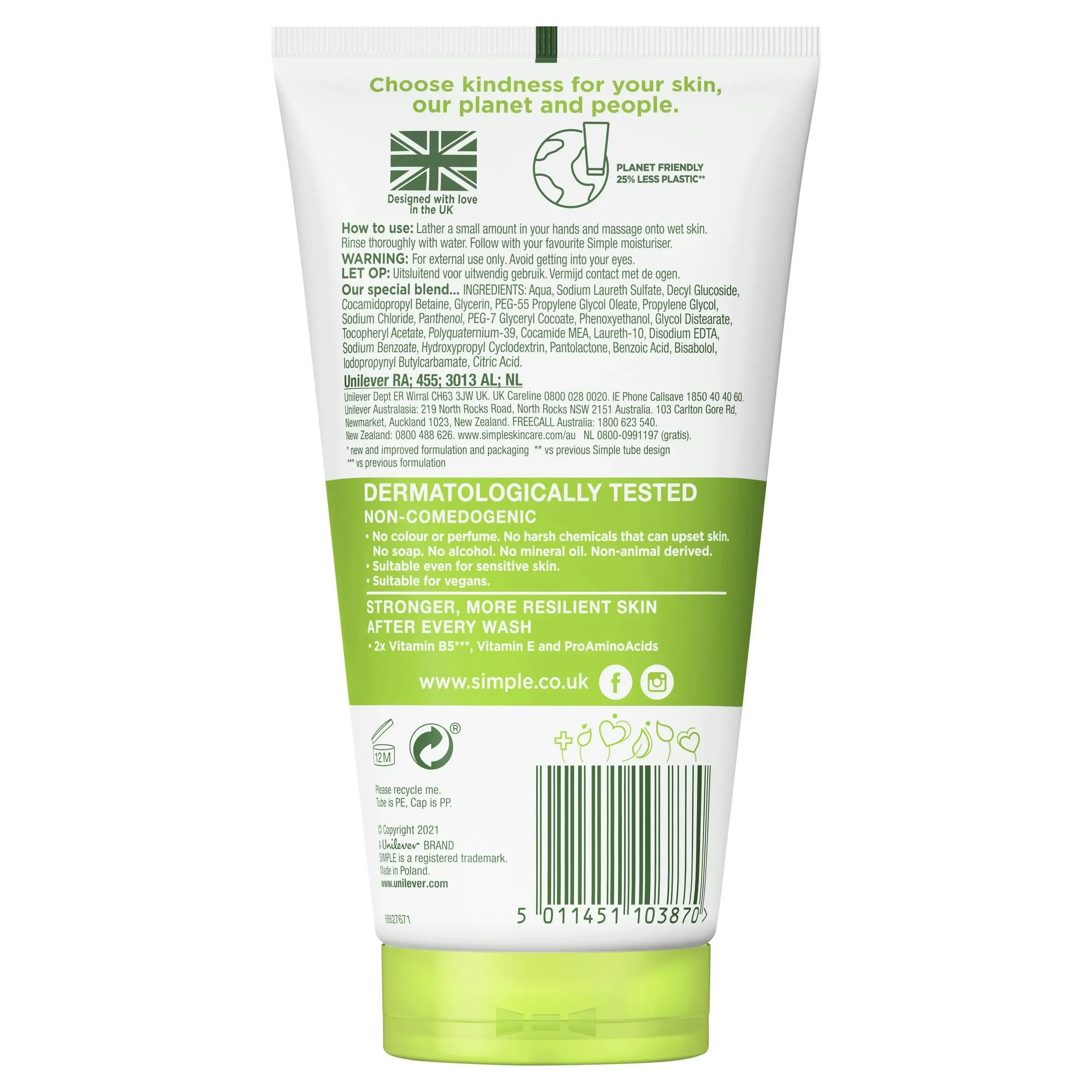 Simple Kind to Skin Moisturising Facial Wash 150ml