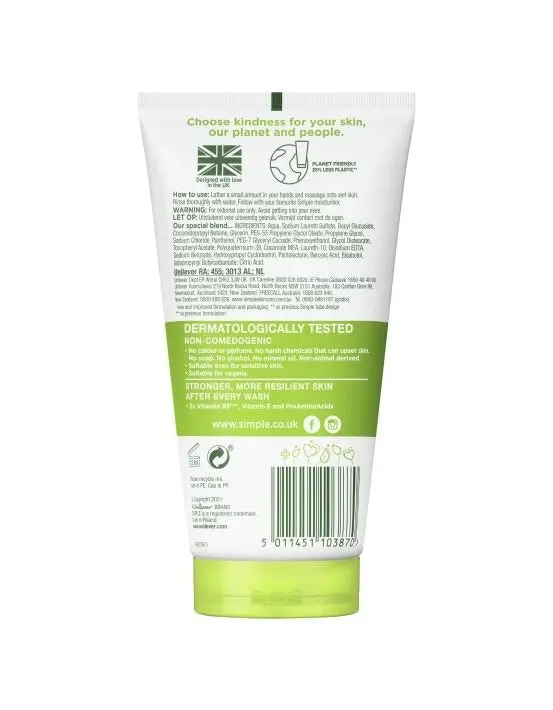 Simple Kind to Skin Moisturising Facial Wash 150ml