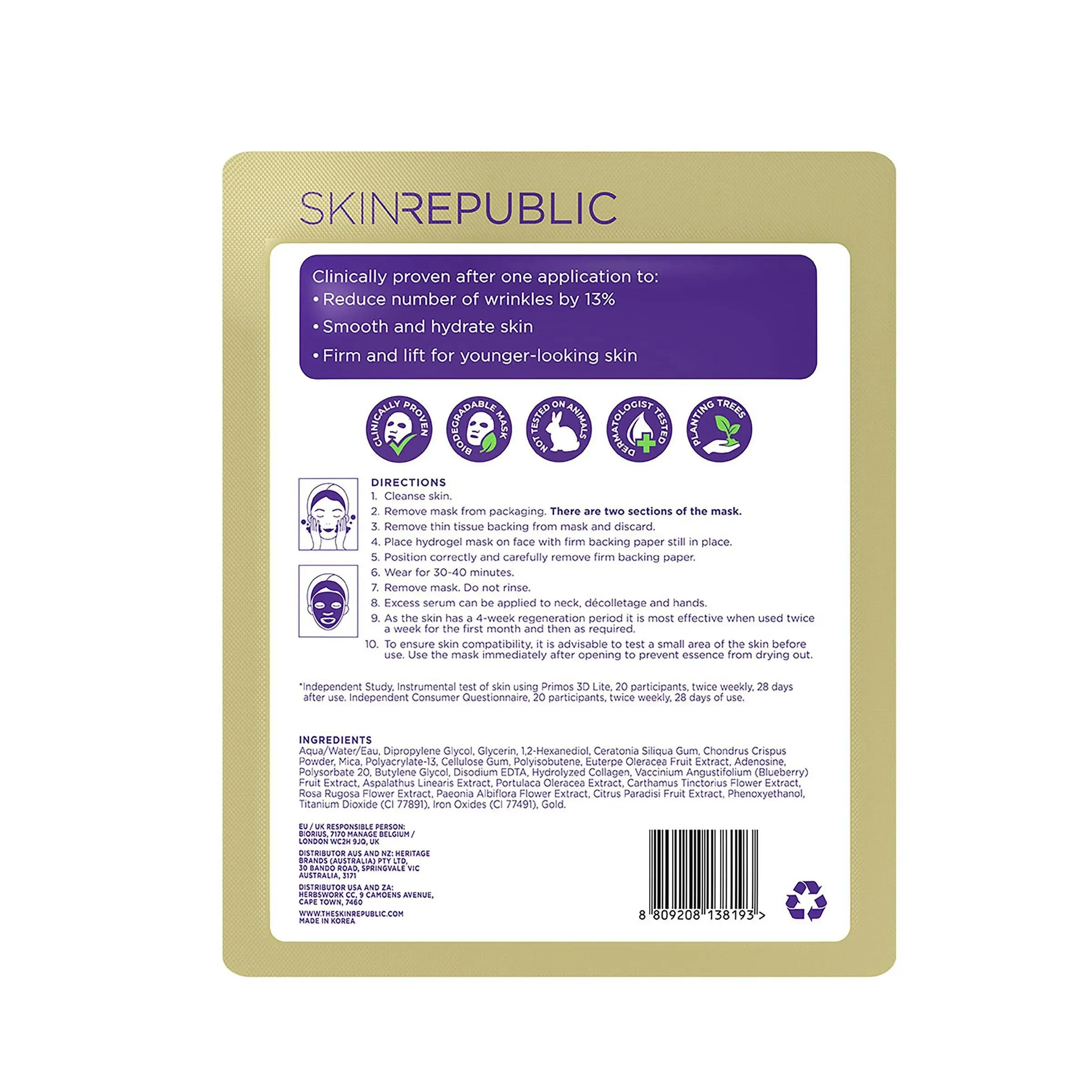 Skin Republic Gold Hydrogel Mask