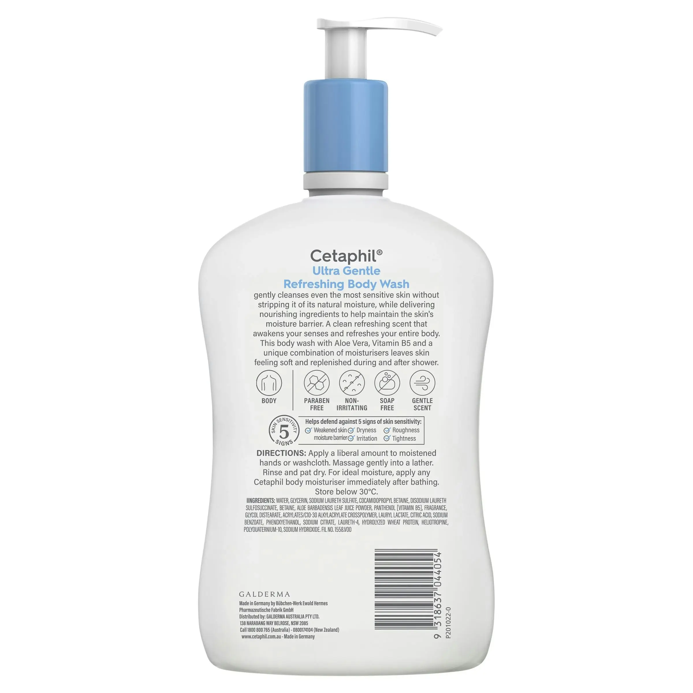 Cetaphil Ultra Gentle Refreshing Body Wash 1L