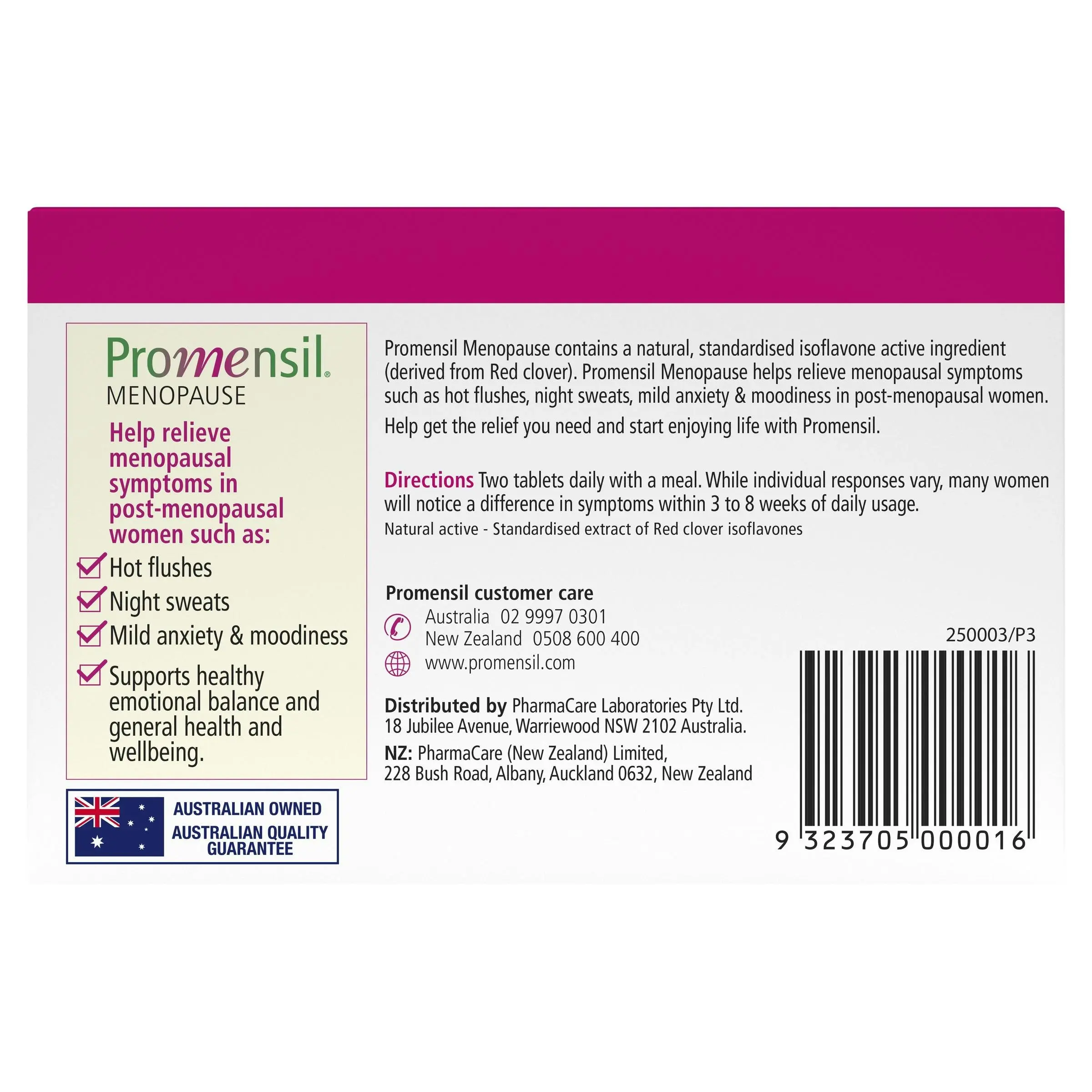 Promensil Menopause Tablets 30