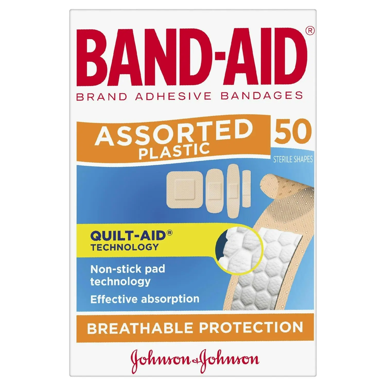 BAND-AID Assorted Plastic Shapes 50 Pack