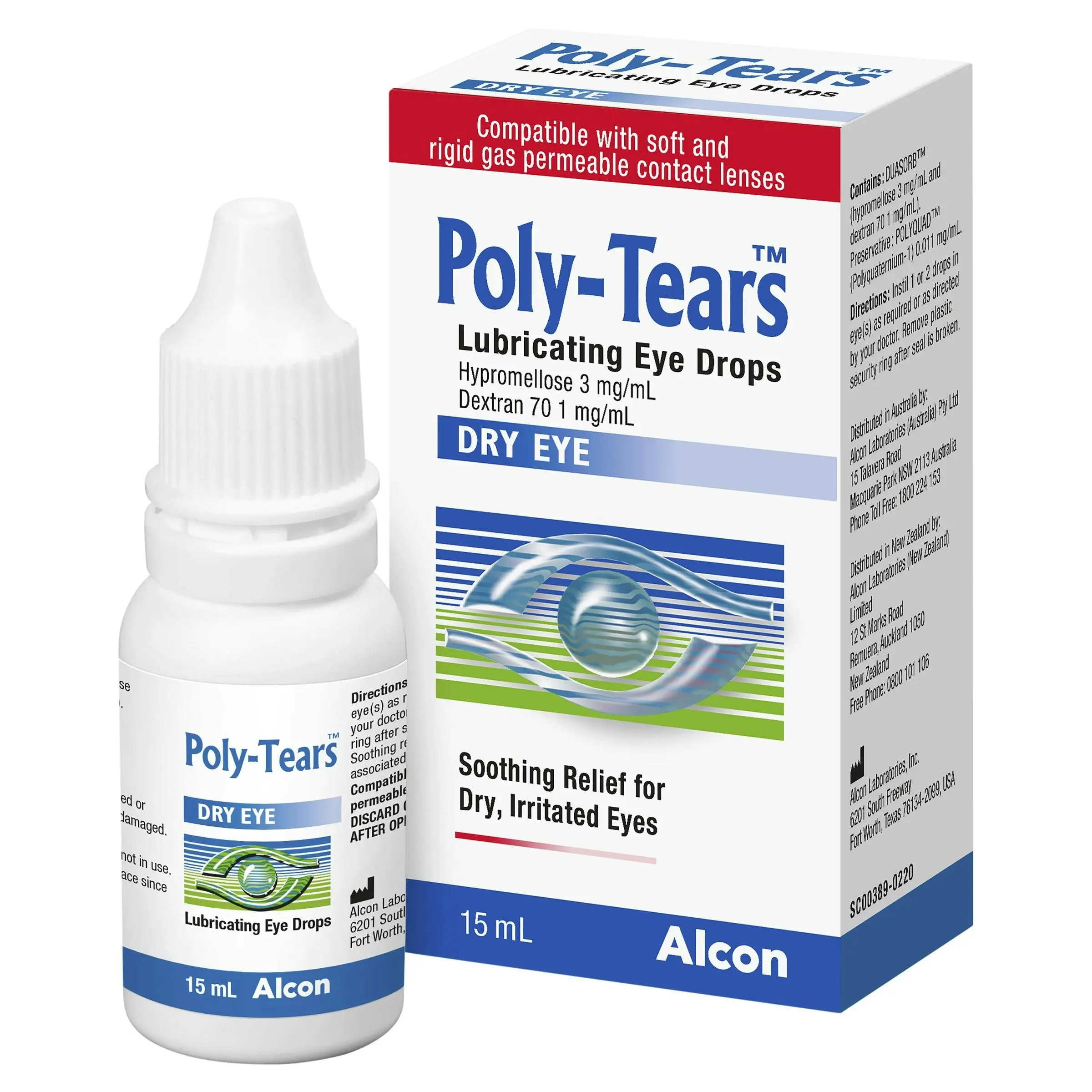 Poly Tears Lubricating Eye Drops 15mL