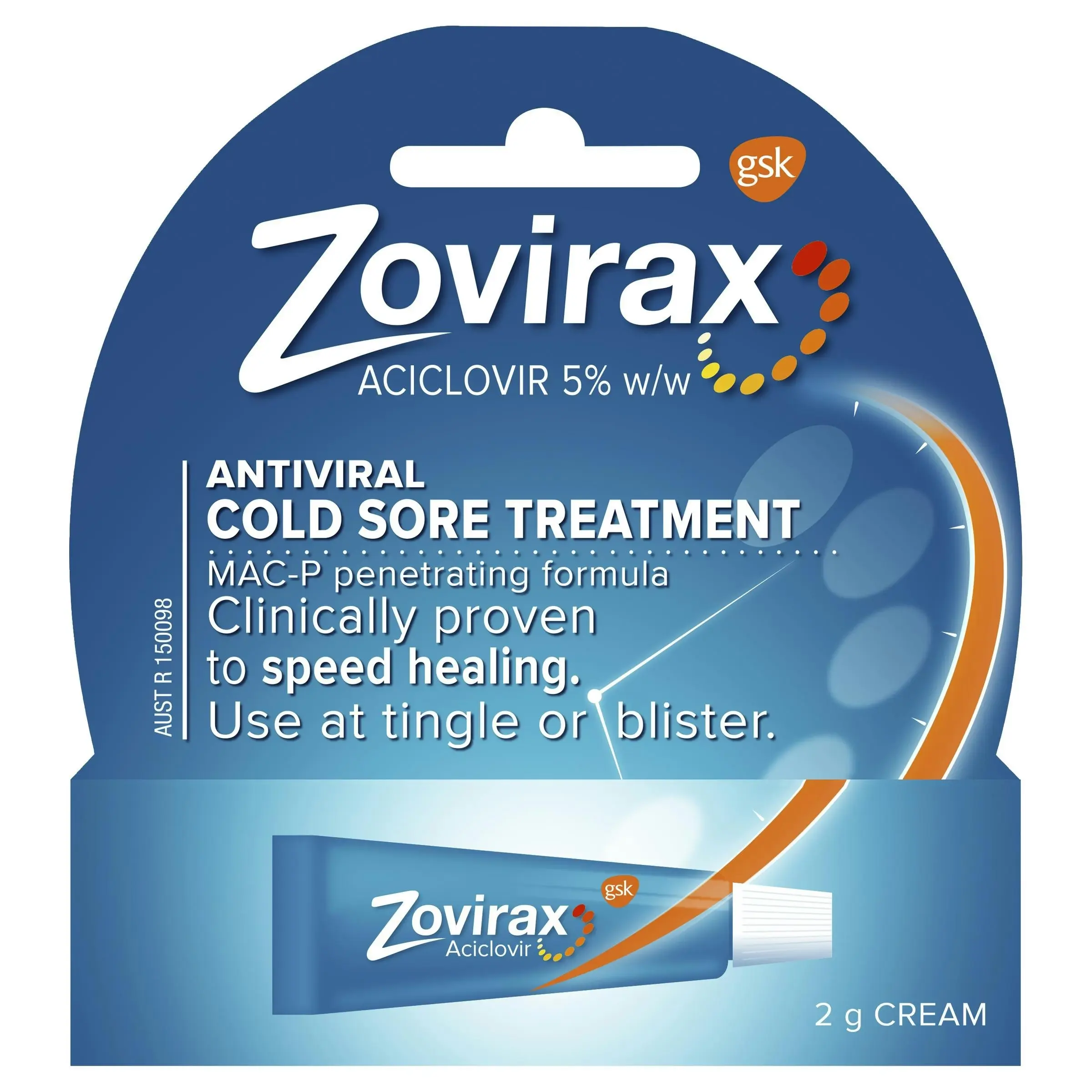 Zovirax Cold Sore Treatment Cream Tube 2g