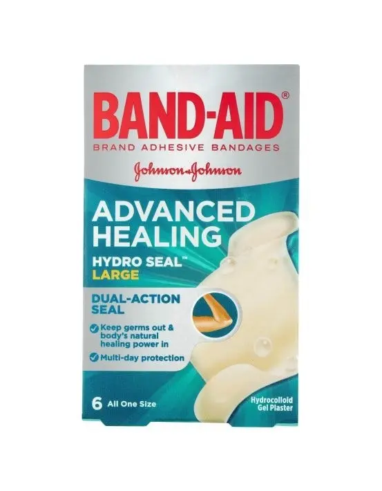 BAND-AID Advanced Healing Hydro Seal Gel Plasters Large 6 Pack