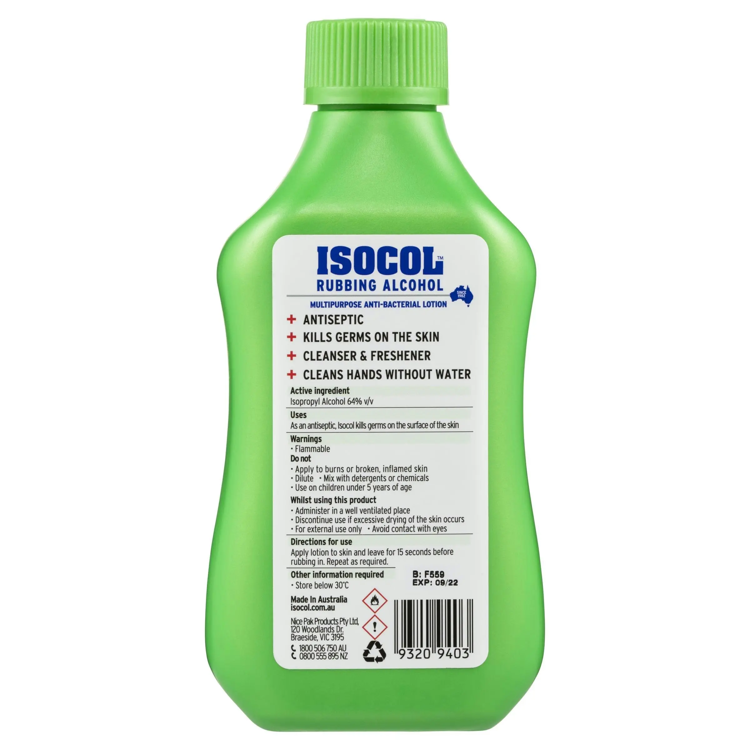 Isocol Rubbing Alcohol Antiseptic 345mL