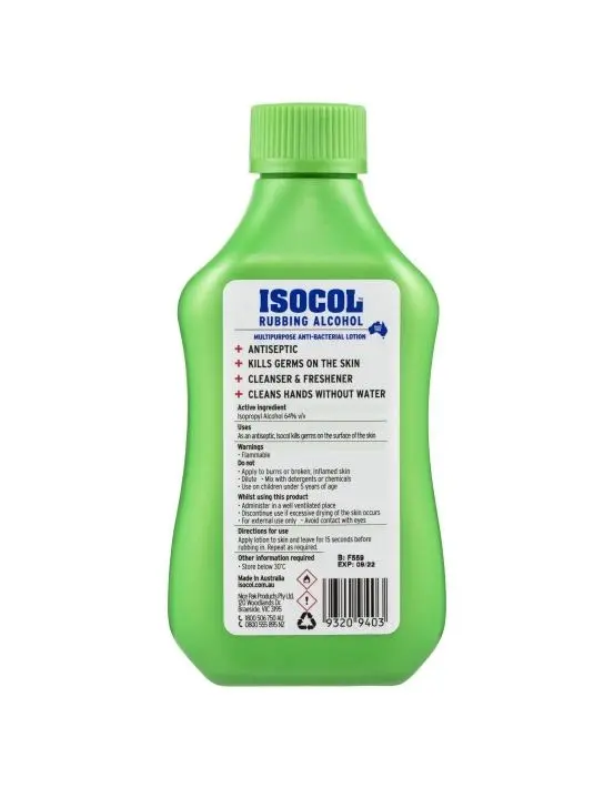 Isocol Rubbing Alcohol Antiseptic 345mL