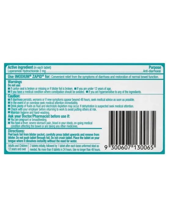 IMODIUM Zapid Dissolving Tablets 6 Pack