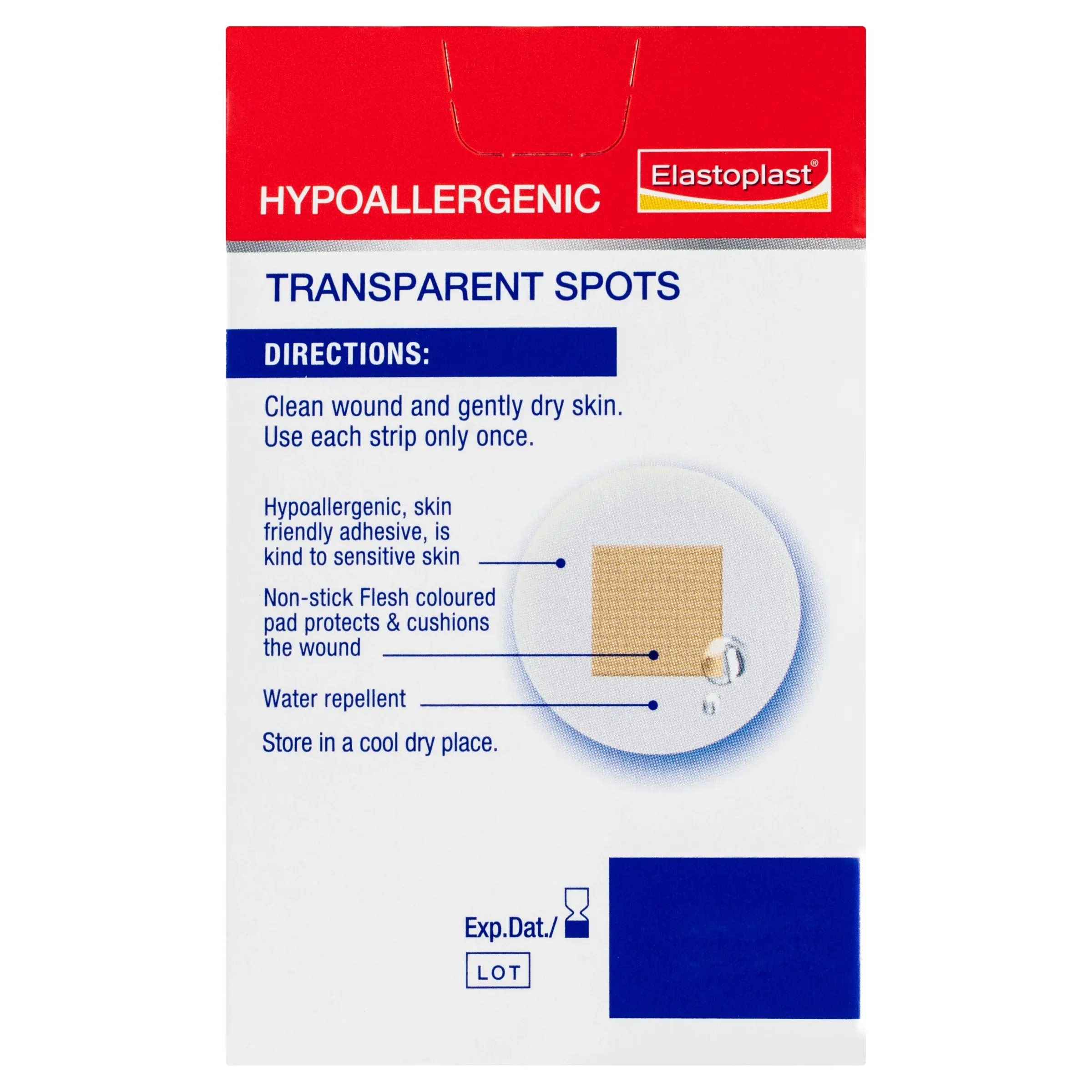 Elastoplast Hypoallergenic Transparent Spots Water-Repellent 24 Pack