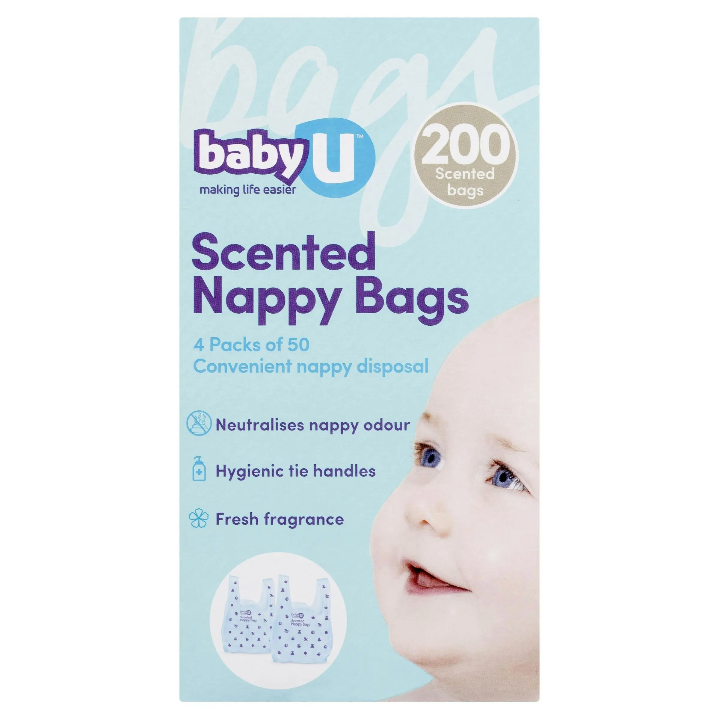 Baby U Nappy Bags 200 Pack