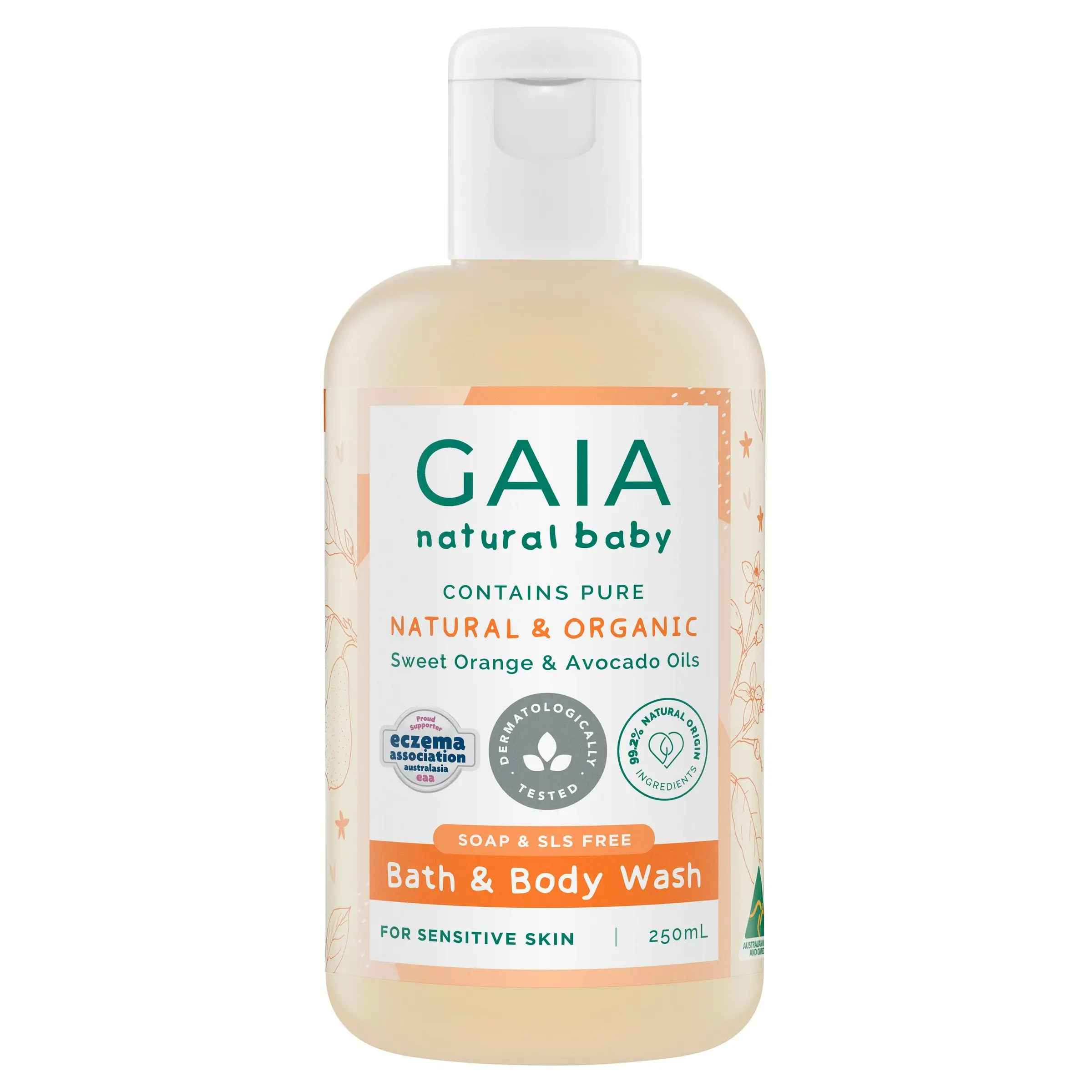 Gaia Natural Baby Bath & Body Wash 250mL