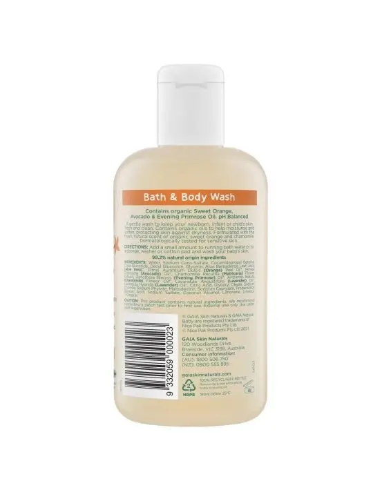 Gaia Natural Baby Bath & Body Wash 250mL