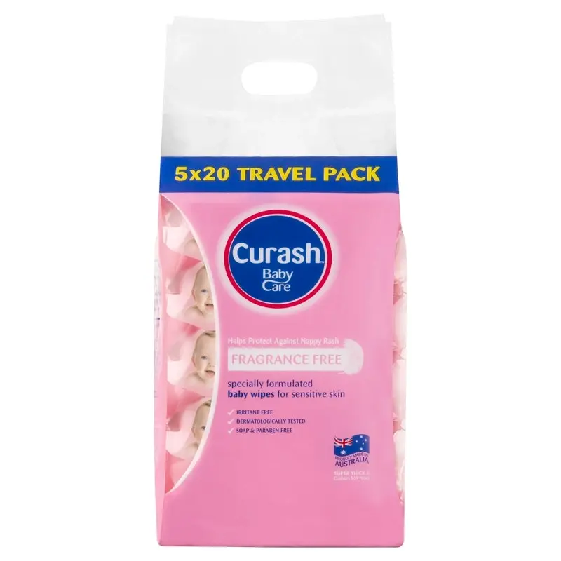 Curash Wipe Fragrance Free 20 X 5 Pack