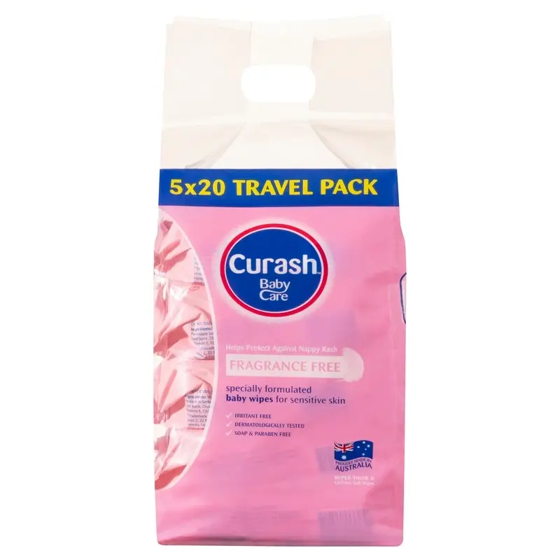 Curash Wipe Fragrance Free 20 X 5 Pack