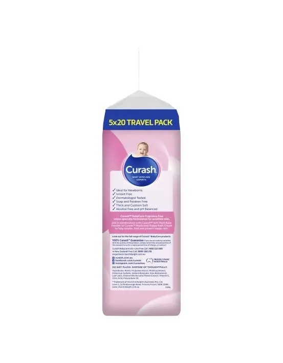 Curash Wipe Fragrance Free 20 X 5 Pack