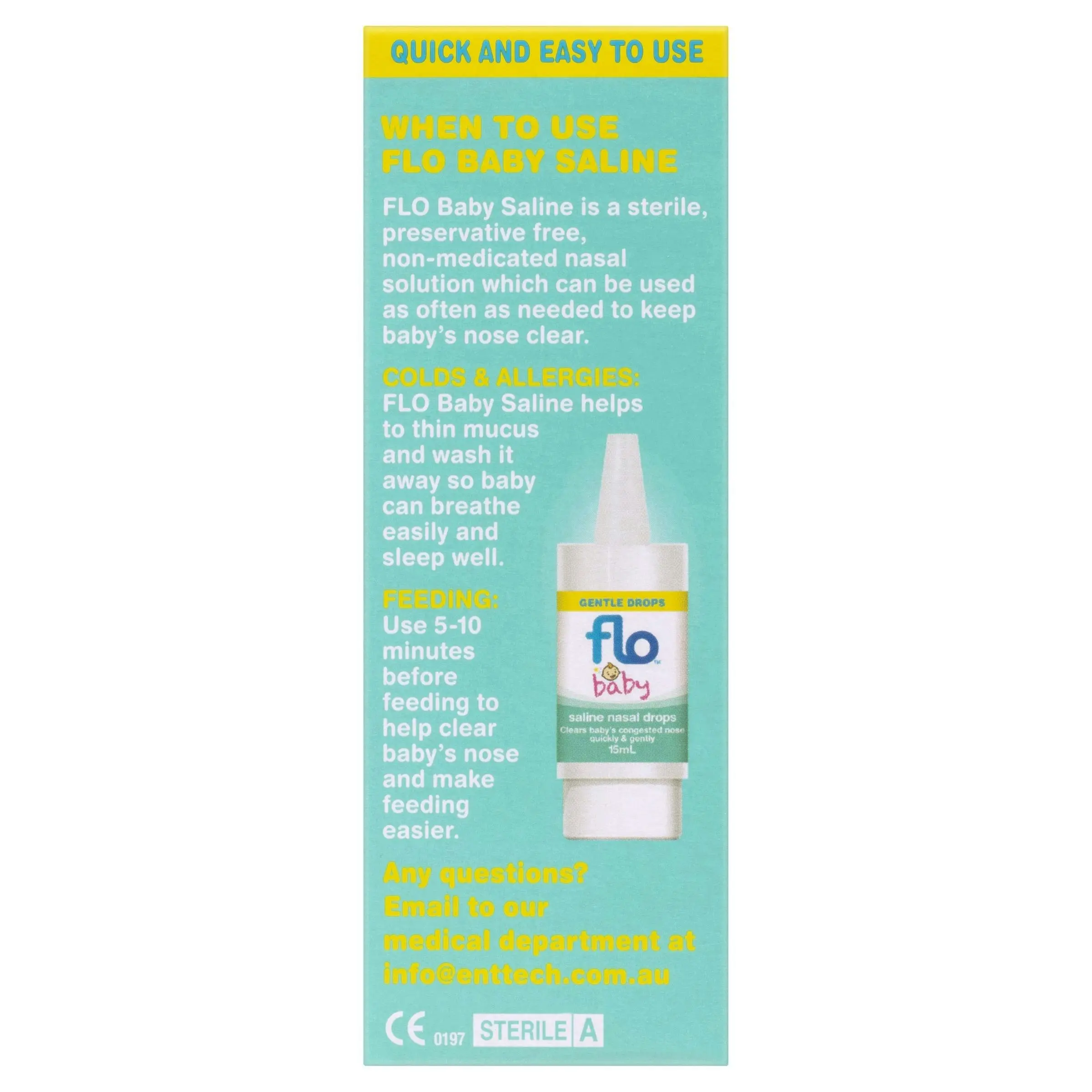 Flo Baby Saline + Nasal Drops 15mL