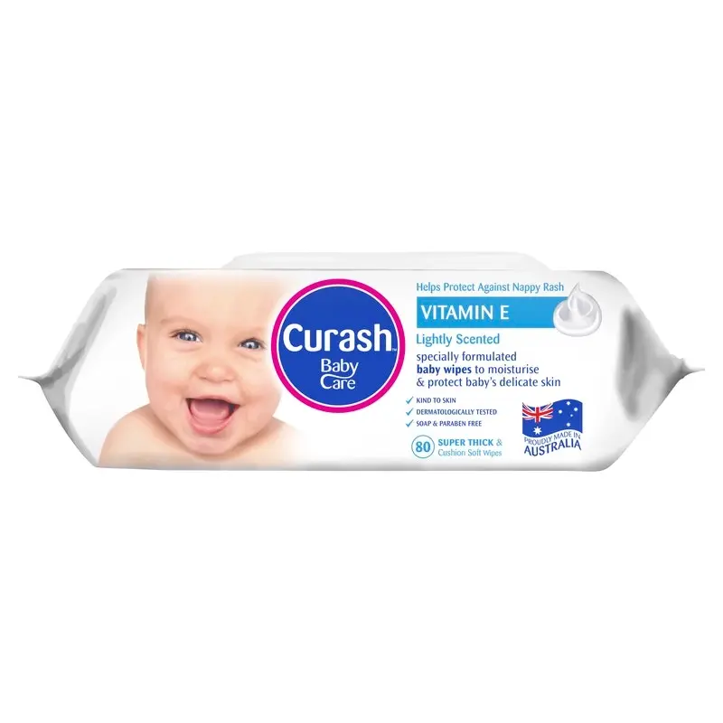 Curash Babycare Vitamin E Baby Wipes 80 Pack