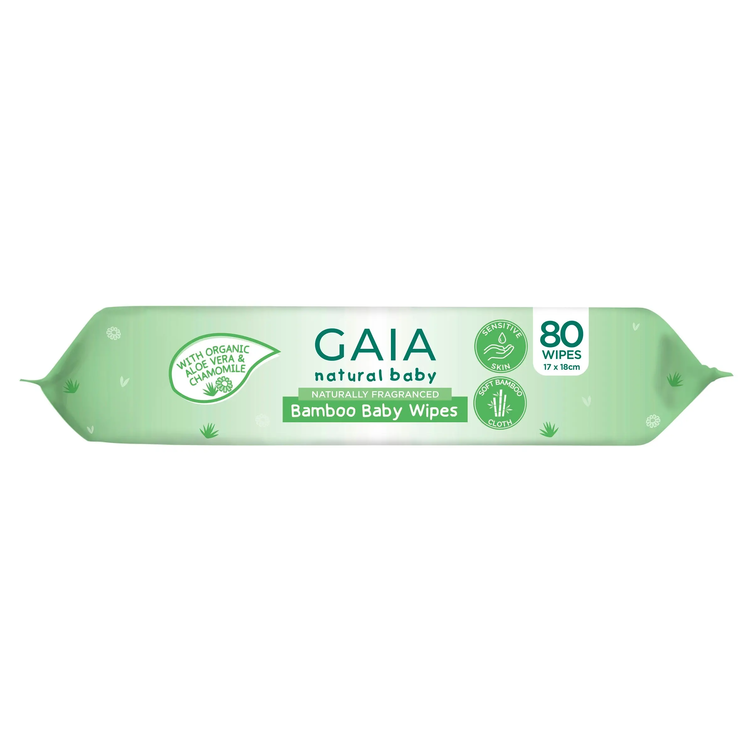 Gaia Natural Baby Bamboo Wipes 80 Pack