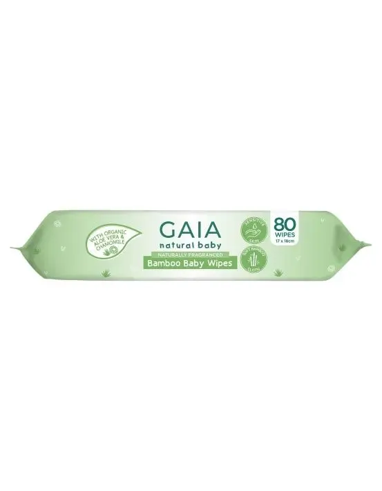 Gaia Natural Baby Bamboo Wipes 80 Pack