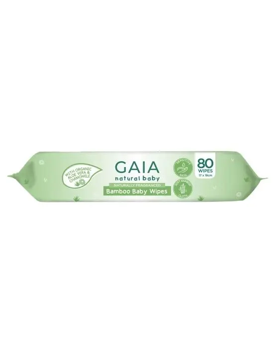 Gaia Natural Baby Bamboo Wipes 80 Pack