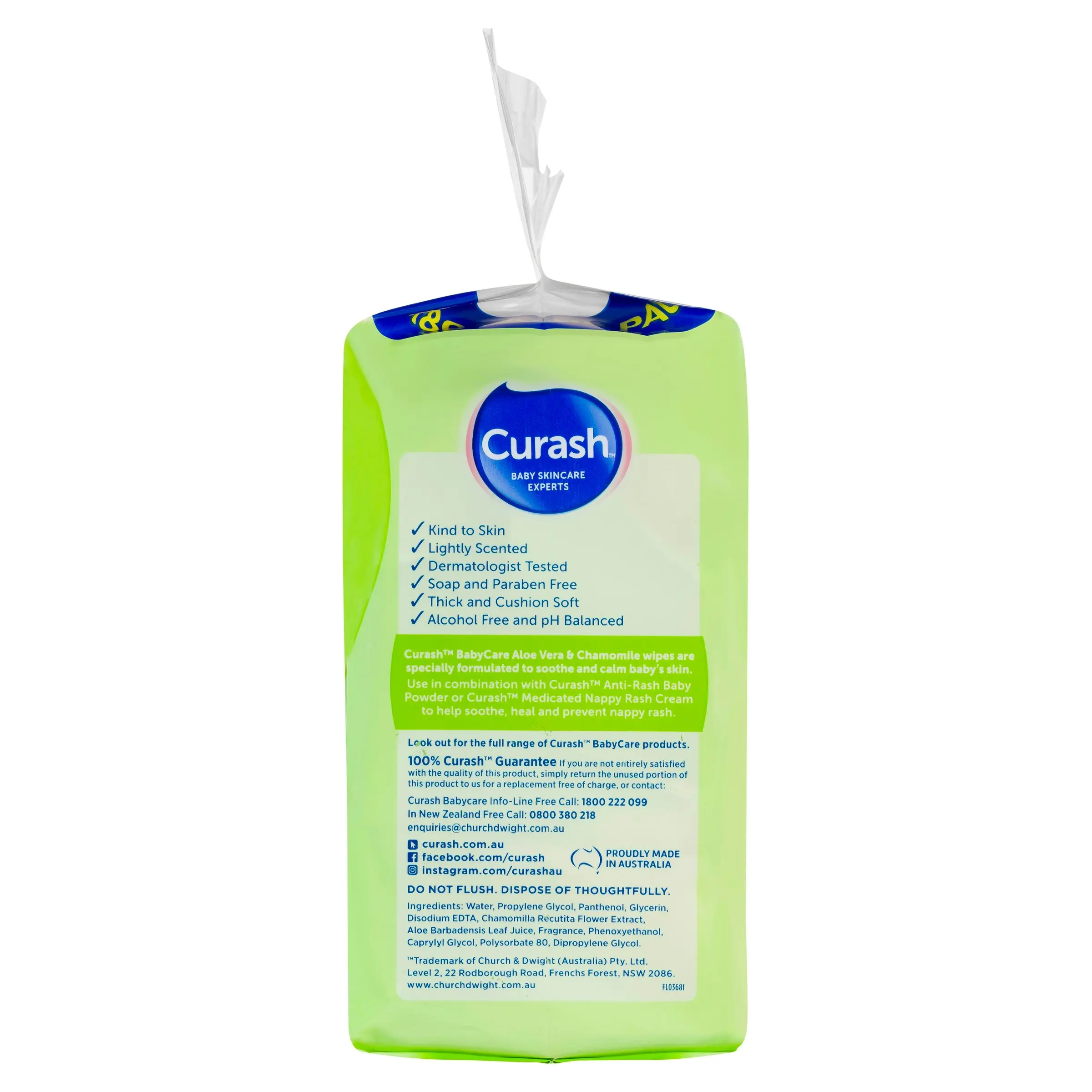 Curash Wipes Aloe And Chamomile 3X80 Pack