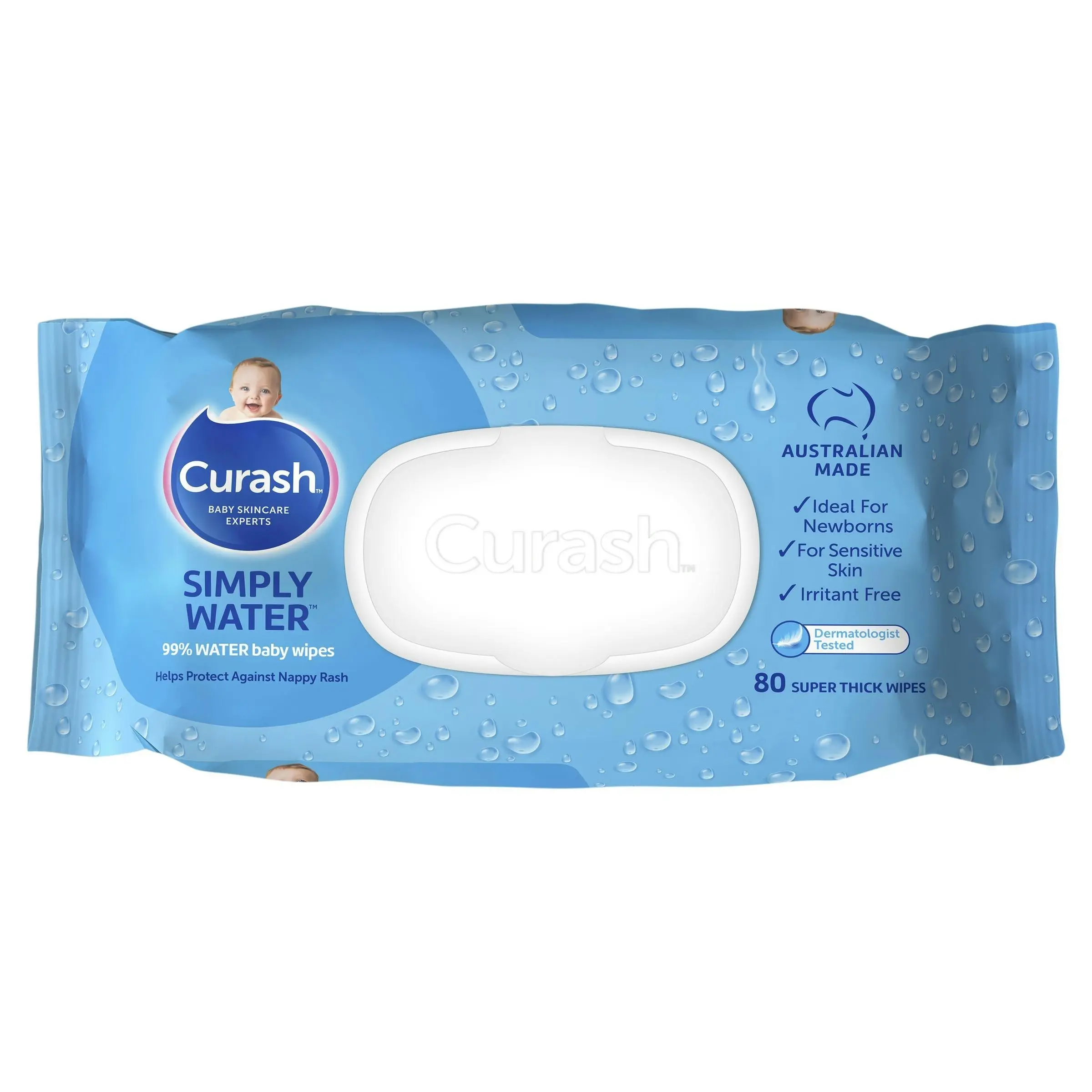 Curash Water Wipes 80 Pack