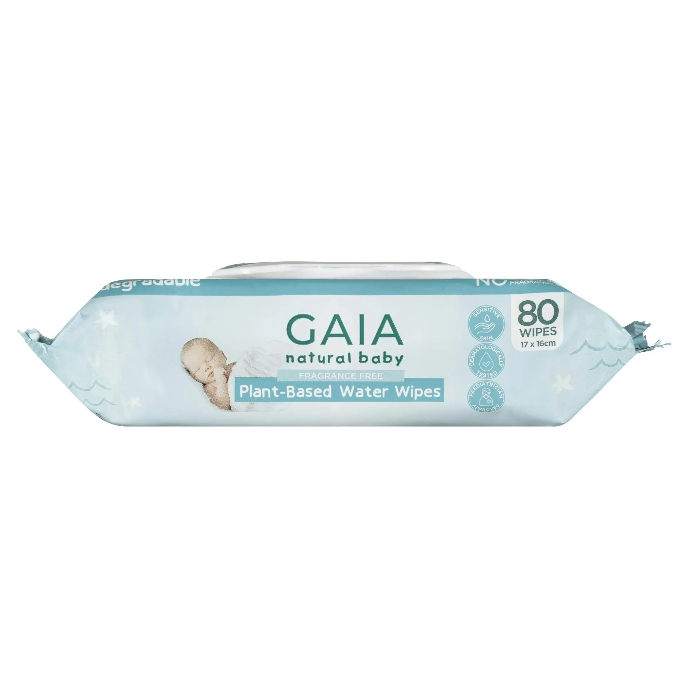 Gaia Natural Baby Plant-Based Water Wipes 80 Pack