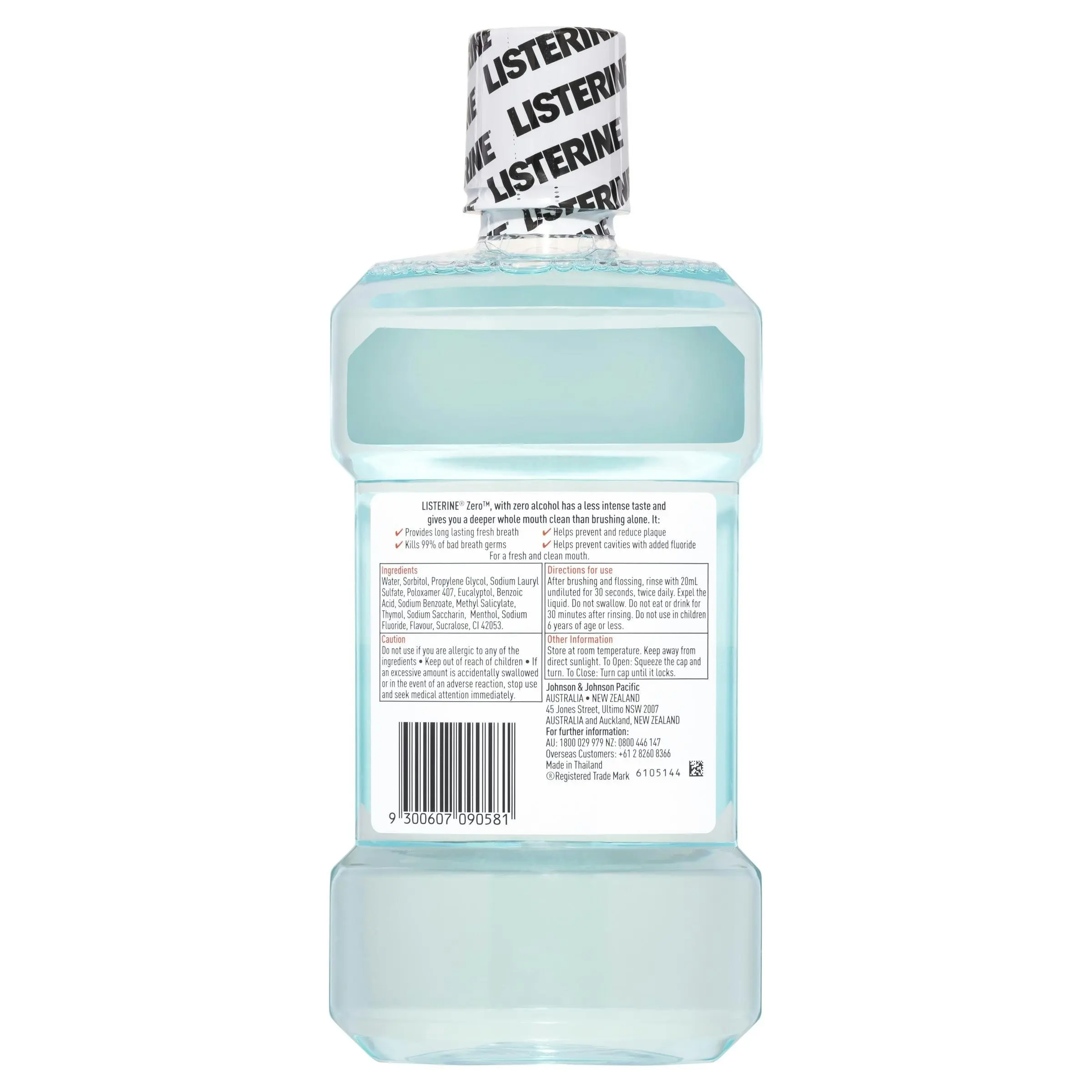 Listerine Mouthwash Zero Alcohol 1L