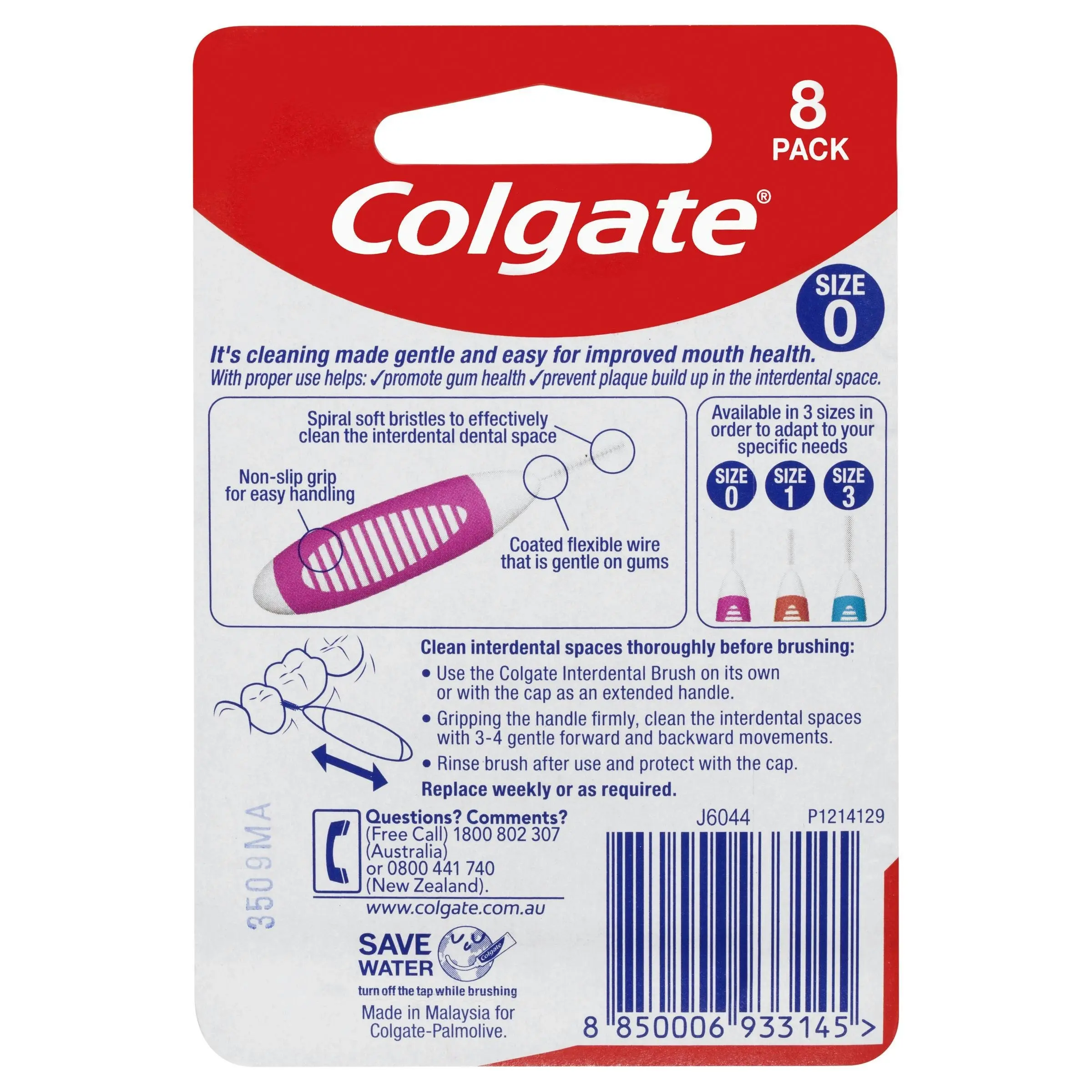 Colgate Interdental Size 0 - 8 Pack