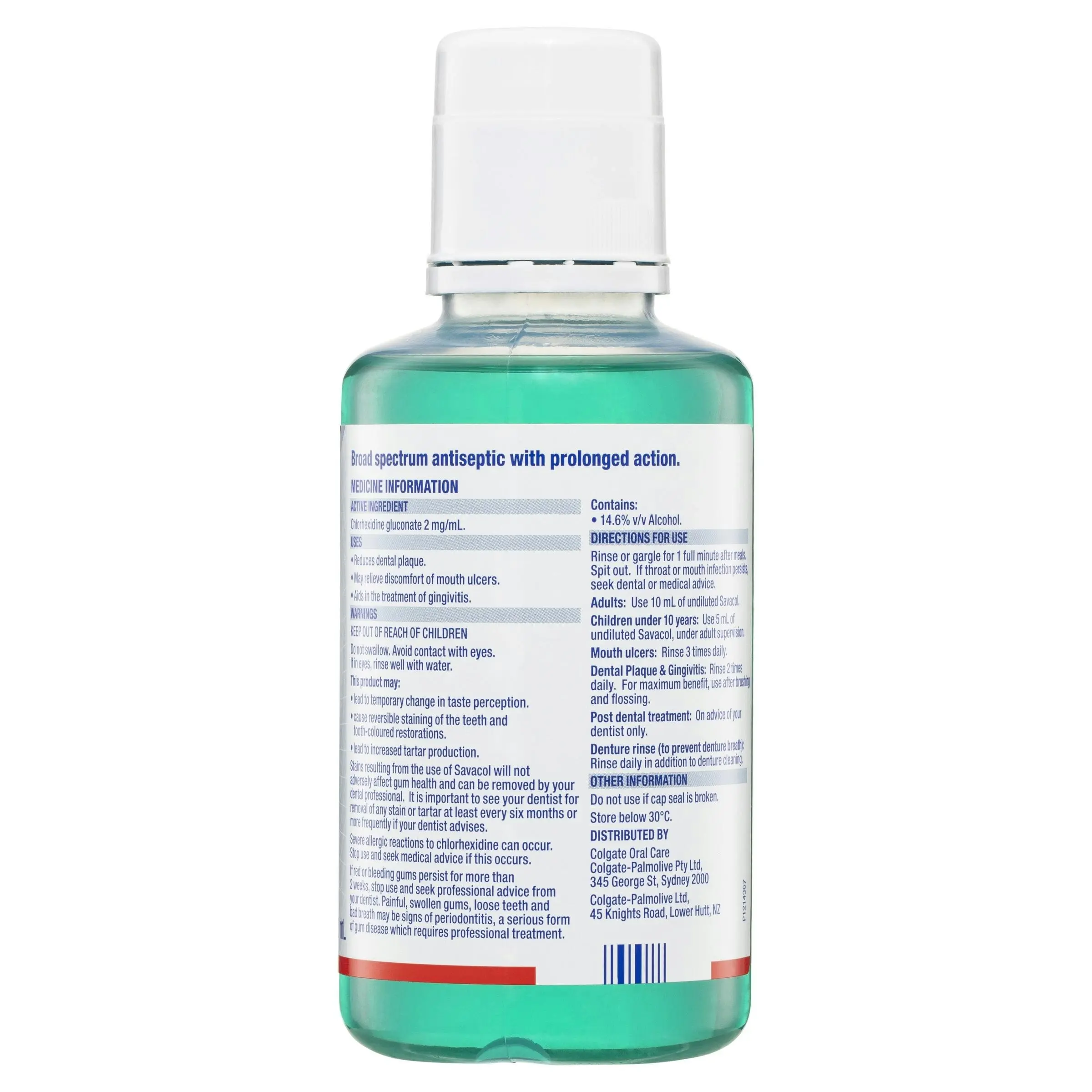 Colgate Savacol Mouthwash Mint 300mL