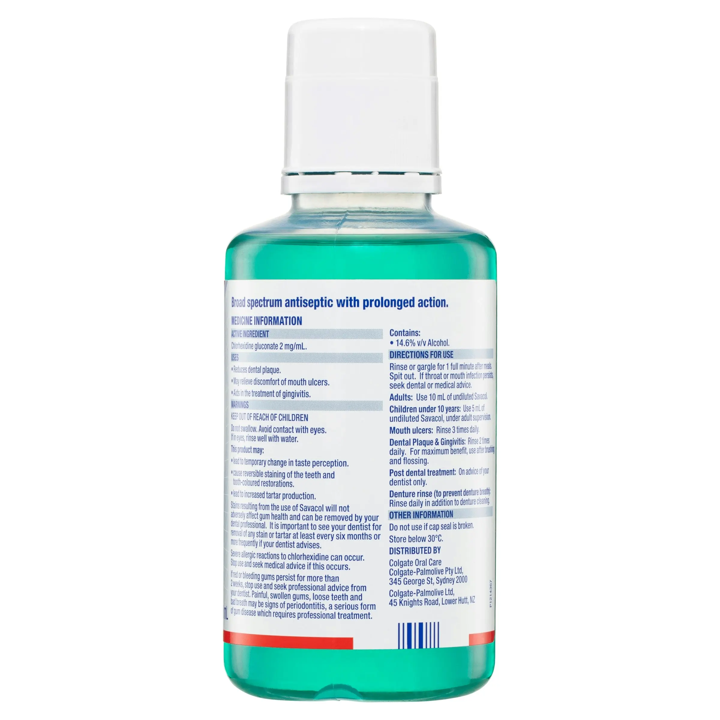 Colgate Savacol Mouthwash Mint 300mL