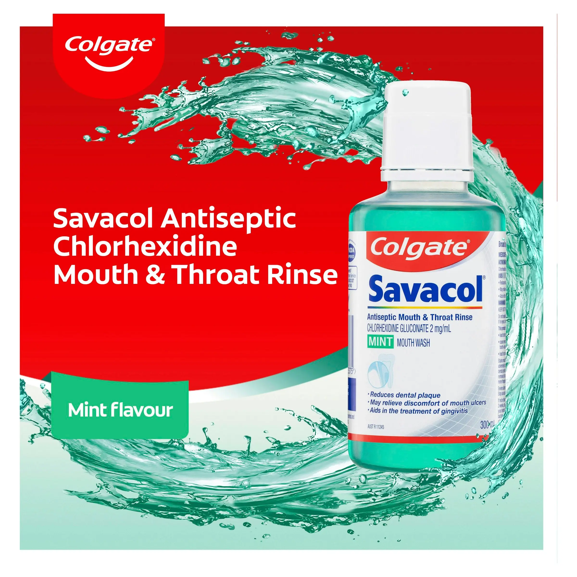 Colgate Savacol Mouthwash Mint 300mL