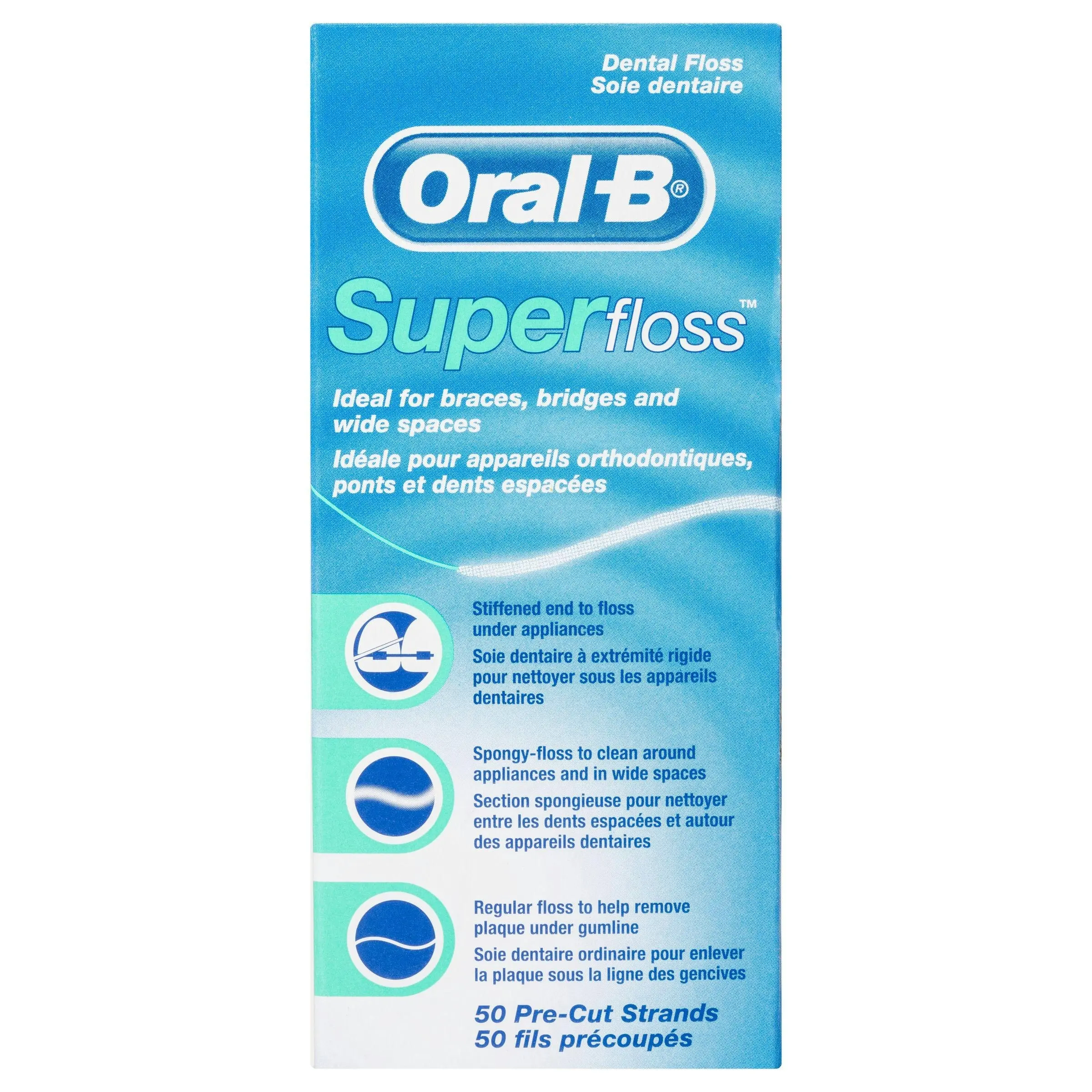 Oral B Superfloss Dental Floss Pre-Cut Strands 50 pack