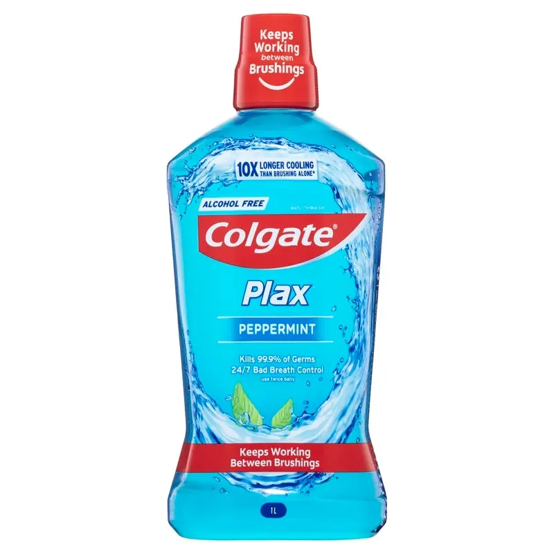 Colgate Plax Alcohol Free Antibacterial Mouthwash Peppermint 1L