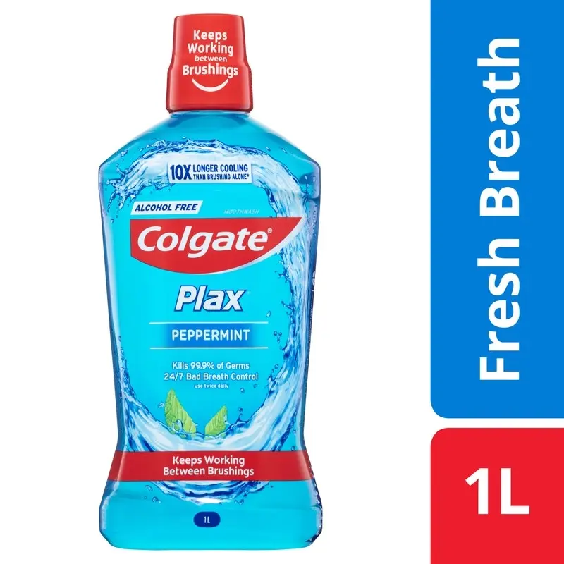 Colgate Plax Alcohol Free Antibacterial Mouthwash Peppermint 1L