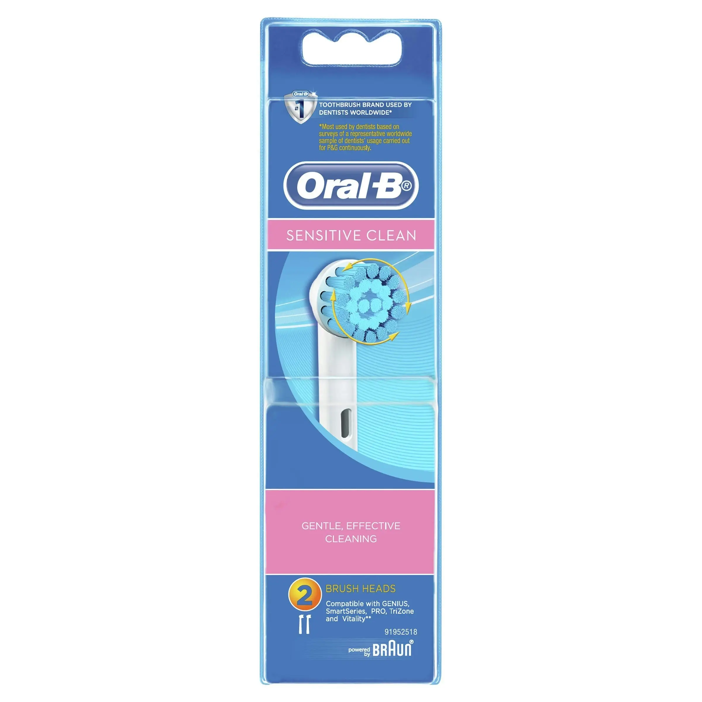 Oral B Sensitive Clean Replacement Brush Heads 2 Pack