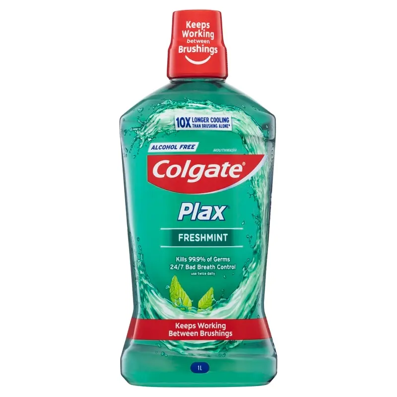 Colgate Plax Alcohol Free Antibacterial Mouthwash Freshmint 1L