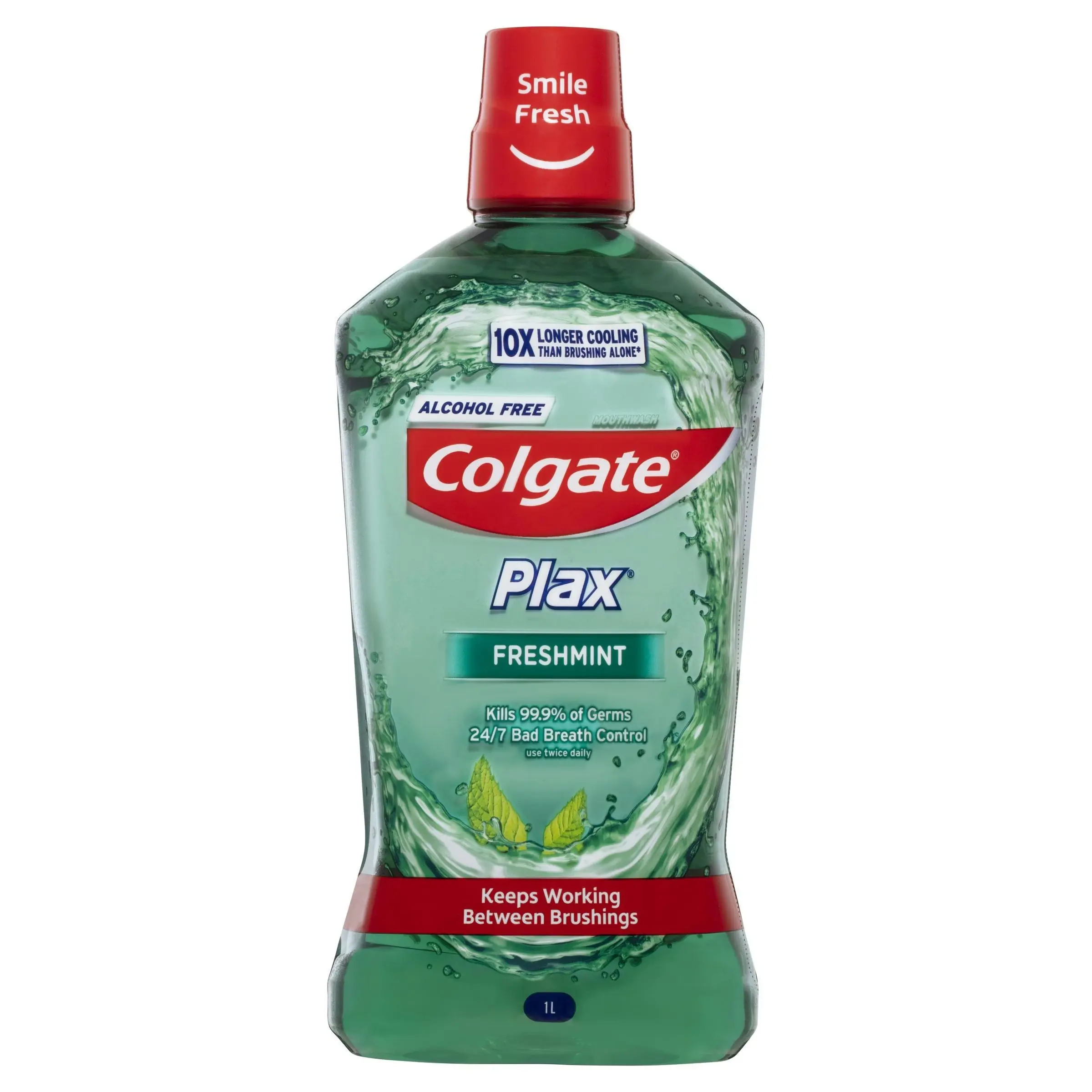 Colgate Plax Alcohol Free Antibacterial Mouthwash Freshmint 1L