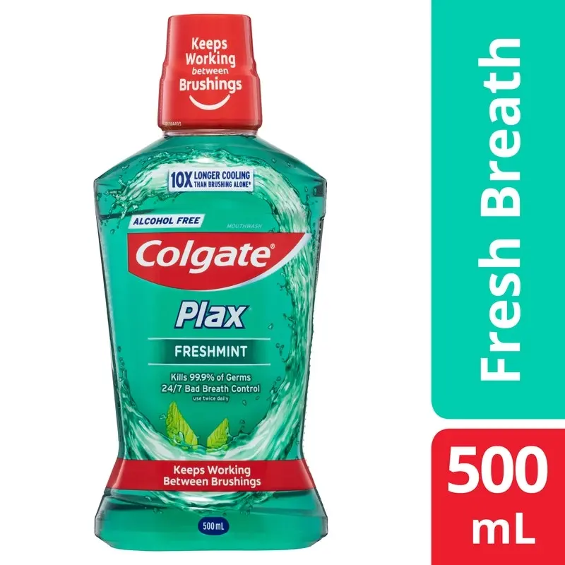 Colgate Plax Alcohol Free Antibacterial Mouthwash Freshmint 500mL