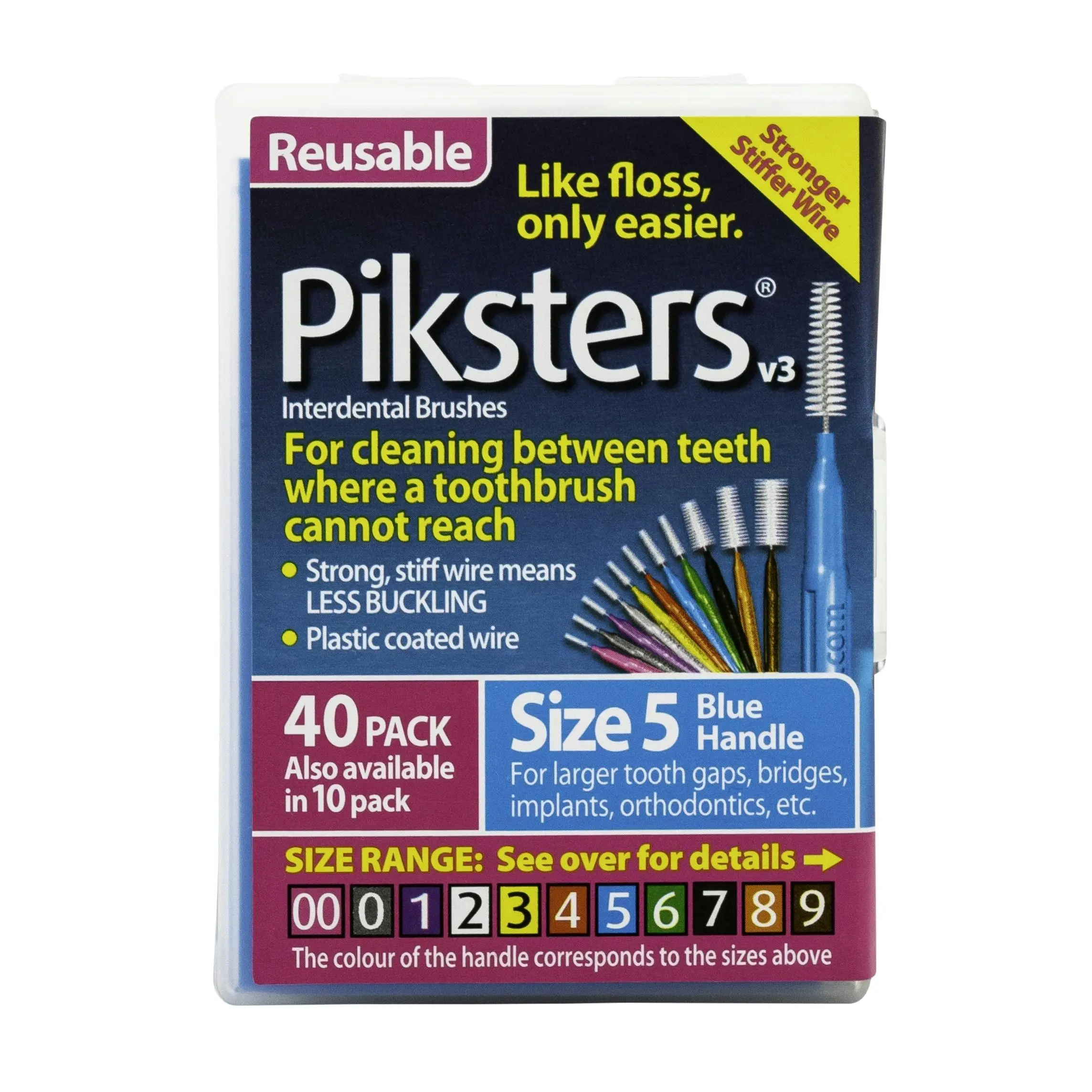 Piksters Interdental Brush Size 5 Blue 40 Pack