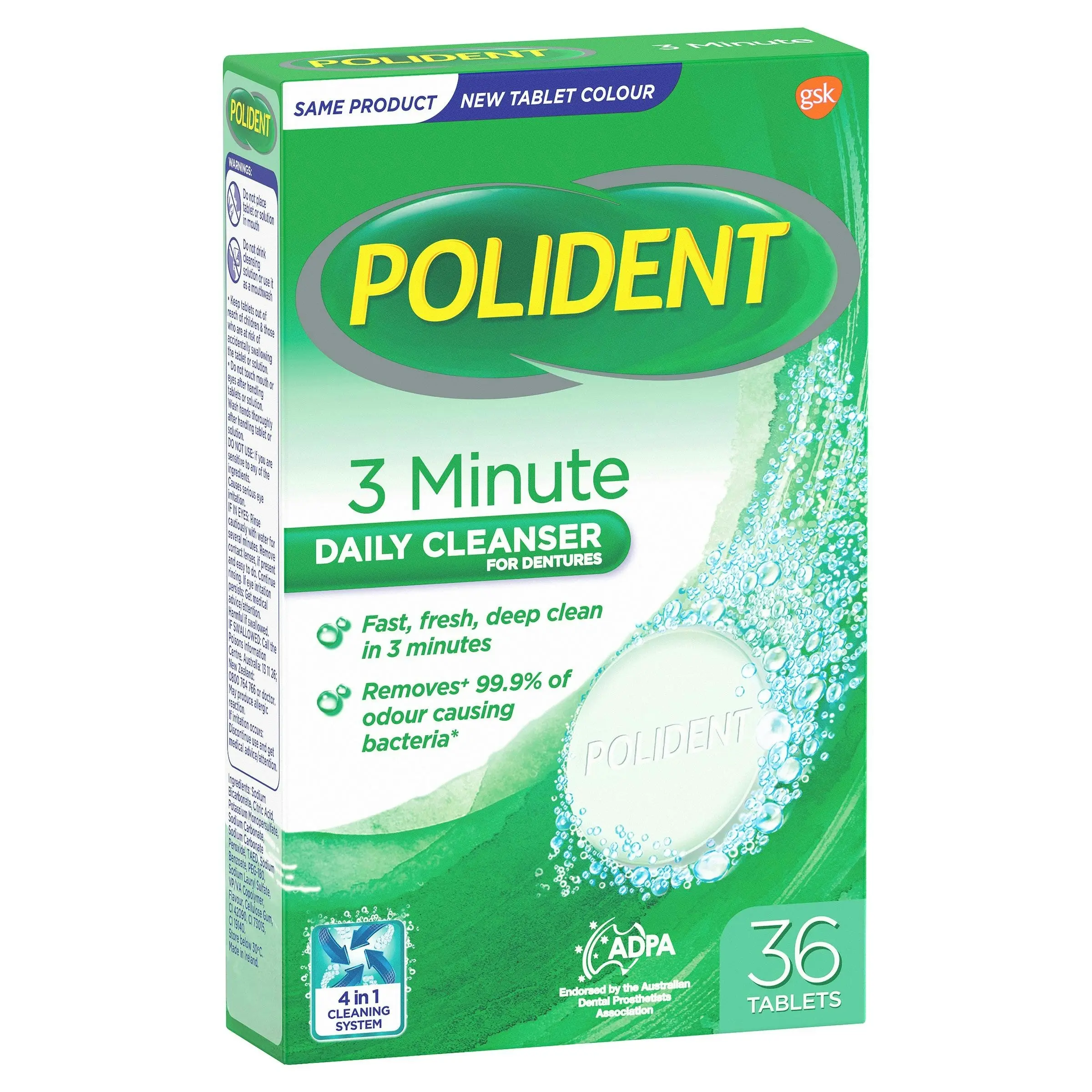 Polident 3 Minute Daily Cleanser 36 Tablets