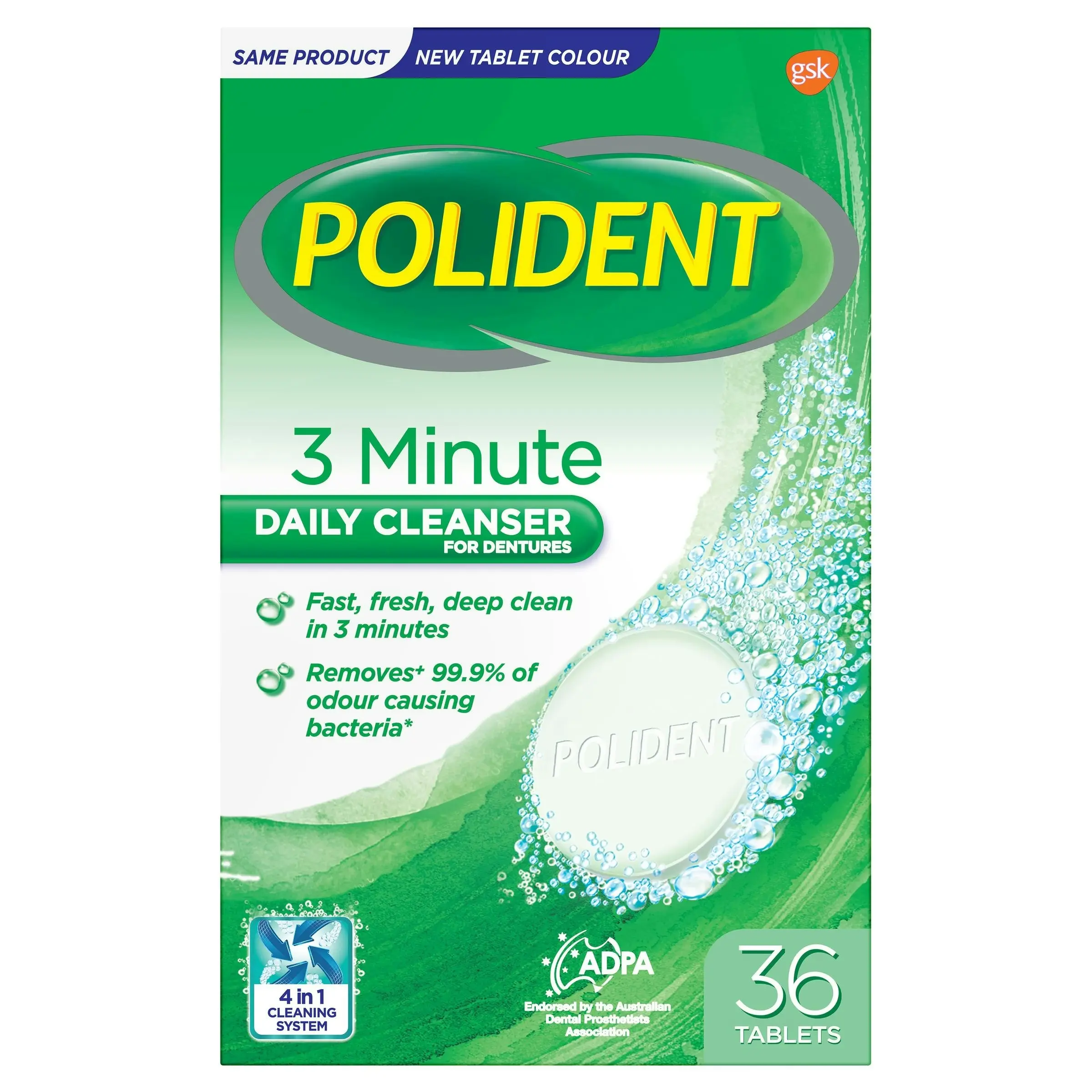 Polident 3 Minute Daily Cleanser 36 Tablets