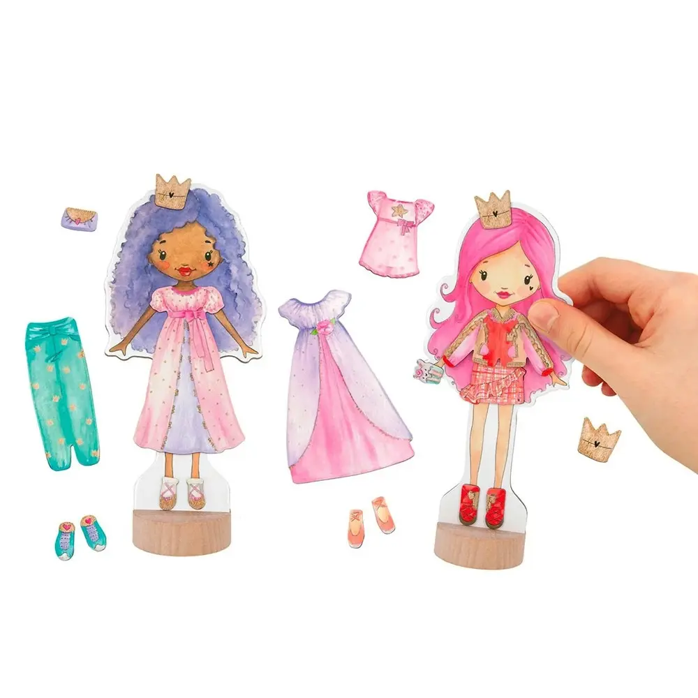 Princess Mimi and Lulu Magnetic Dress Up Dolls 35 Piece Activity Set