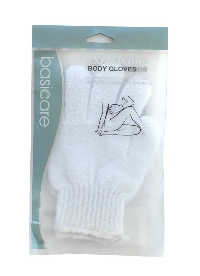 Basicare Exfoliating Body Gloves White