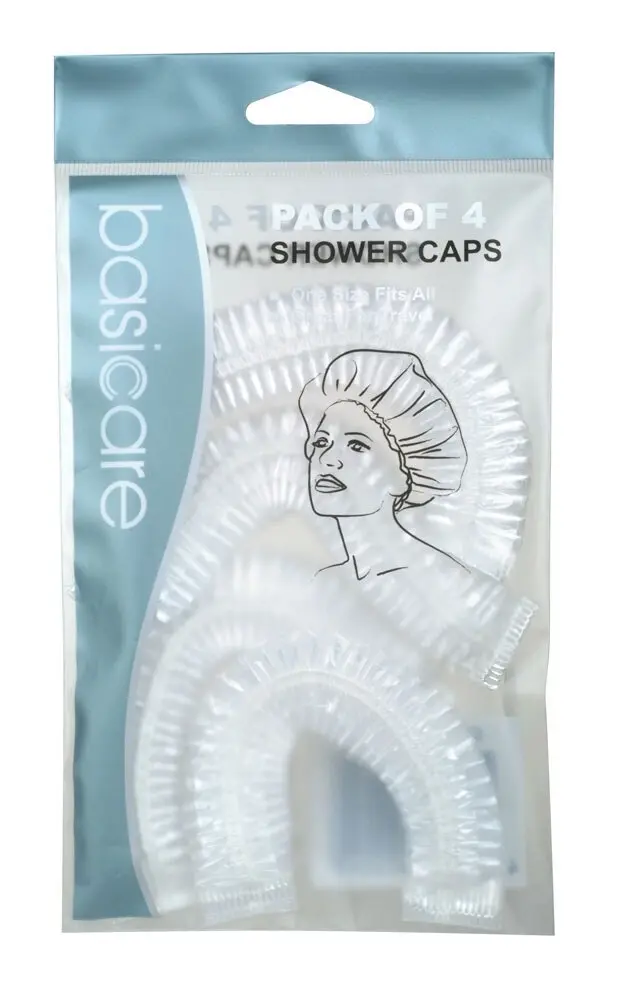 Basicare Shower Cap Adults 4 Packs