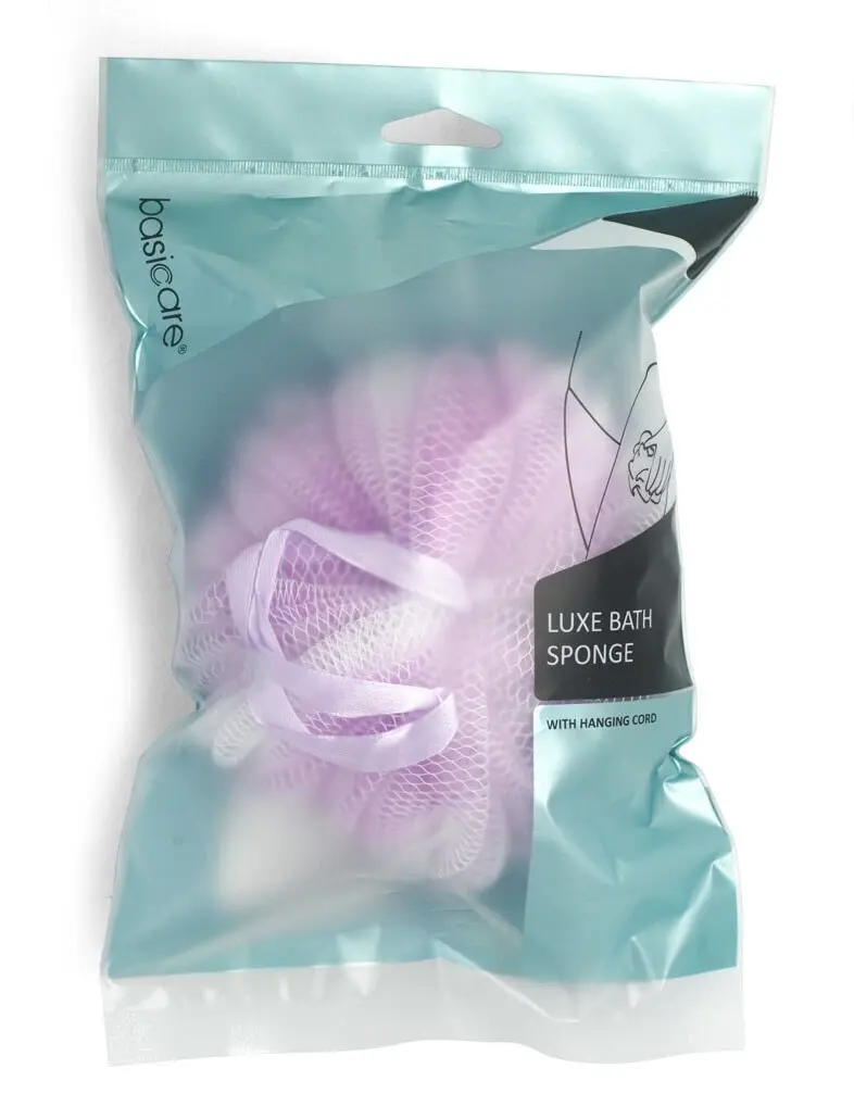 Basicare Luxe Bath Sponge Lilac with Hanging Cord