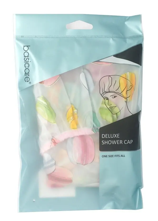 Basicare Deluxe Shower Cap Macaron One Size Fits All