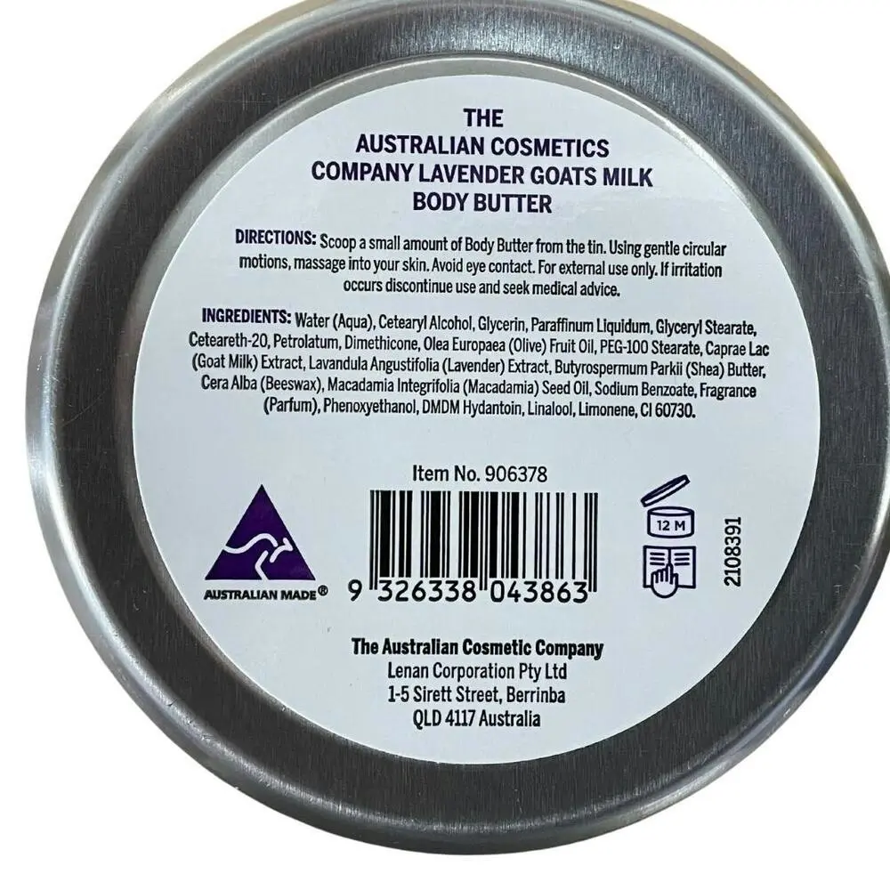 The Australian Cosmetics Company Body Butter Lavender 100g