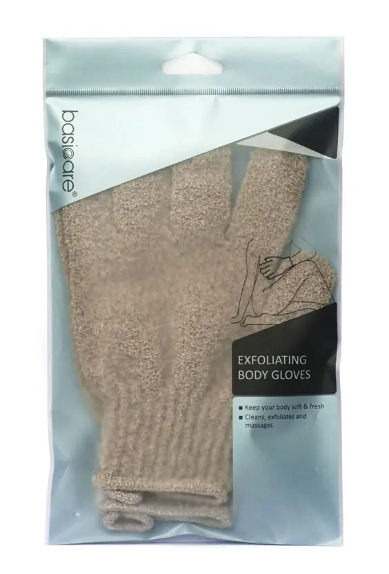 Basicare Exfoliating Body Gloves Brown